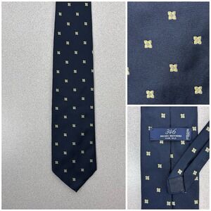 Brooks Brothers Navy and Gold flower Patterned Tie